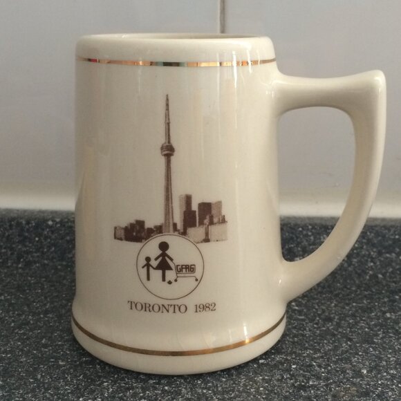 VTG 1982 Westons Advertising Canadian Bakery Mug Cream 22 Karat Gold Decorated - Picture 3 of 7